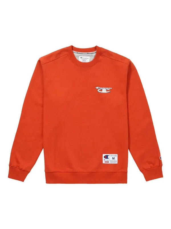Толстовка fw18 x champion 3d metallic crewneck brick red Supreme — изображение 1 из 1, оранжевый