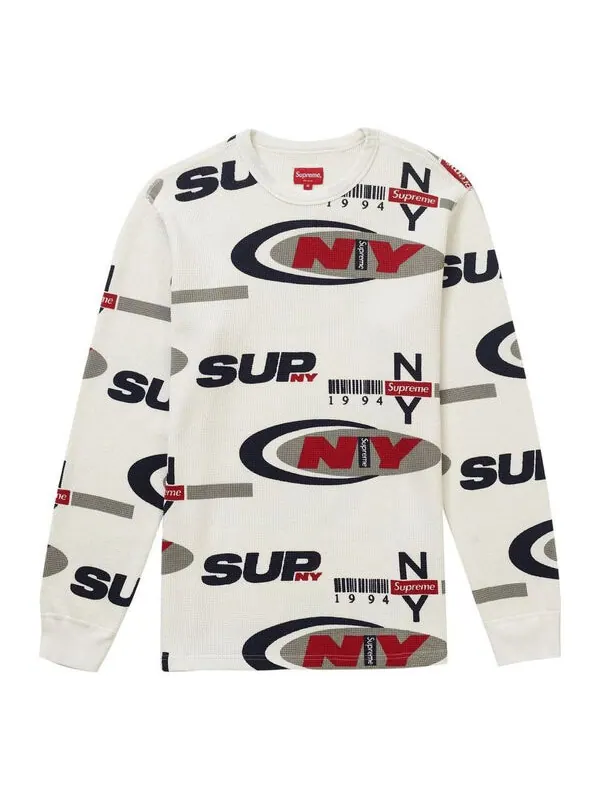 Свитер fw18 ny waffle thermal sweater 'white' Supreme — изображение 1 из 2, белый