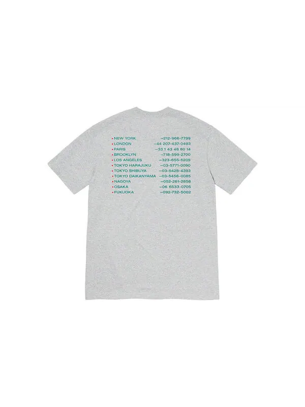 Футболка fw19 week 1 new shit tee alphabet logo short sleeve gray Supreme — изображение 2 из 2, серый