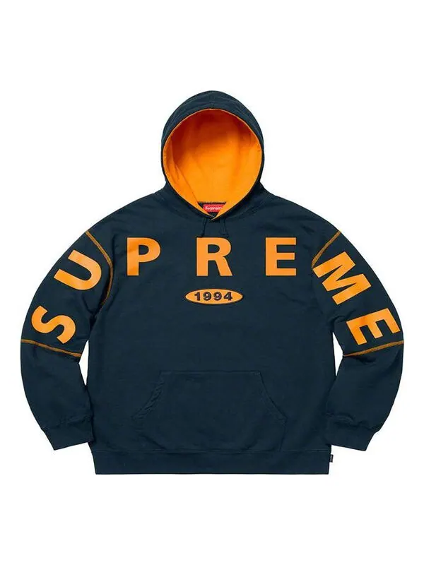Толстовка fw19 week 1 spread hooded sweatshirt Supreme — изображение 1 из 1, синий