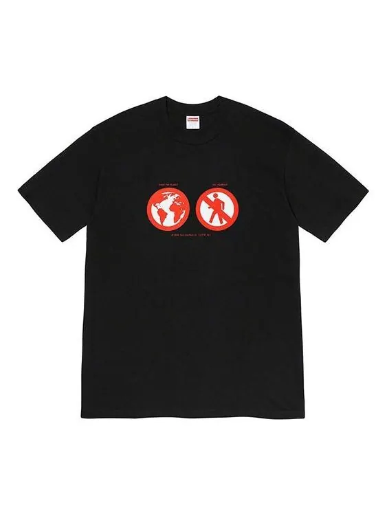 Футболка fw19 week 1 save the planet tee earth short sleeve black Supreme — изображение 1 из 1, черный