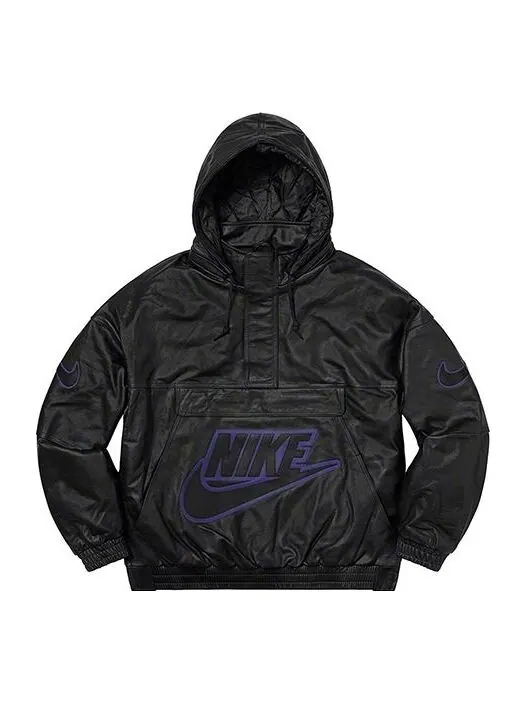 Куртка fw19 week 14 x nike leather anorak box 'black' Supreme — изображение 1 из 3, черный