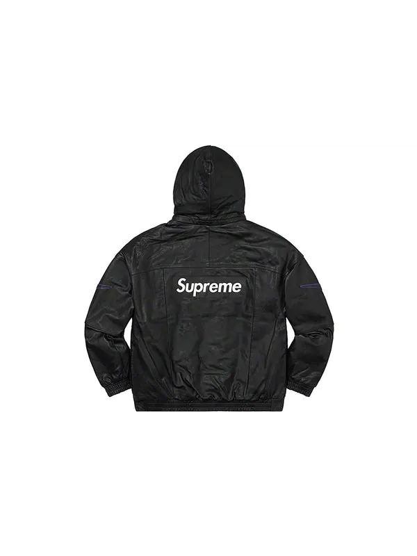 Куртка fw19 week 14 x nike leather anorak box 'black' Supreme — изображение 2 из 3, черный