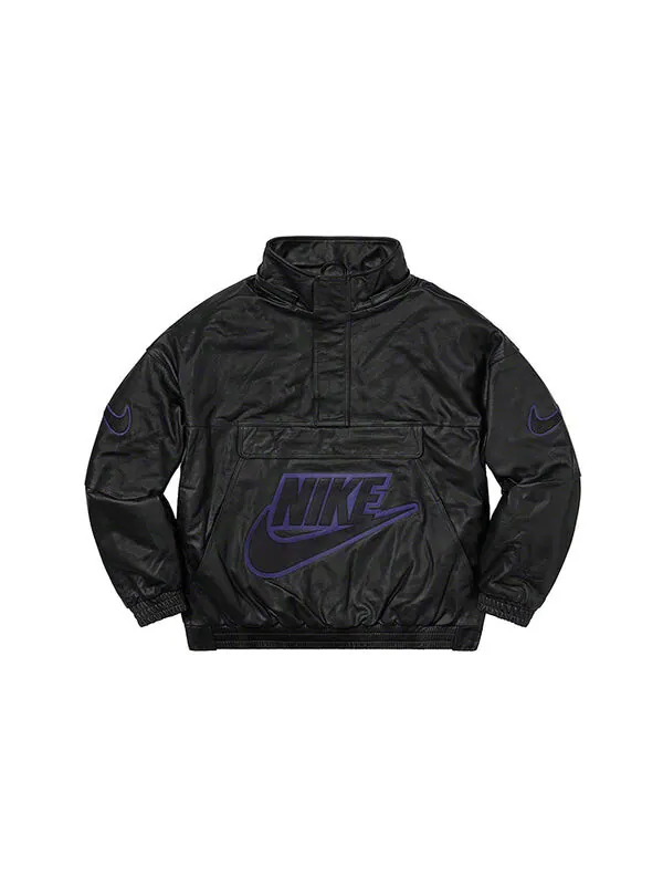 Куртка fw19 week 14 x nike leather anorak box 'black' Supreme — изображение 3 из 3, черный