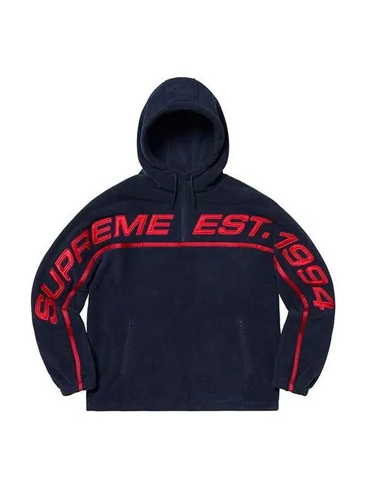 Толстовка Supreme FW19 Week 15 Polartec Half Zip Hooded Sweatshirt — изображение 1 из 1, синий