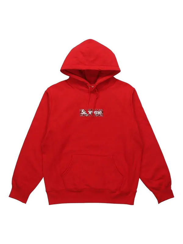 Толстовка fw19 week 16 bandana box logo hooded sweatshirt 'red' Supreme — изображение 1 из 2, красный