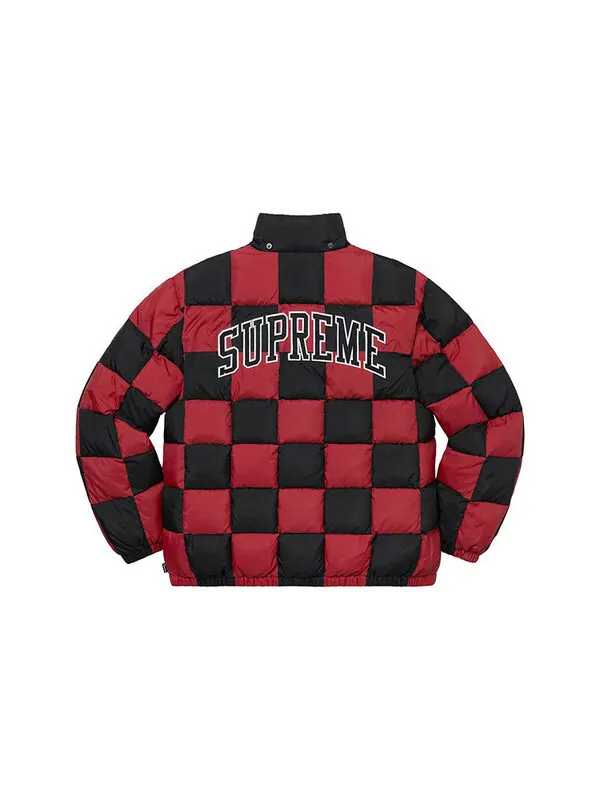 Куртка fw19 week 17 checkerboard puffy jacket 'red' Supreme — изображение 2 из 4, красный