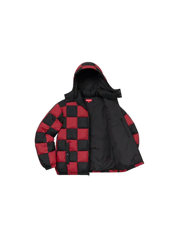 Куртка fw19 week 17 checkerboard puffy jacket 'red' Supreme — изображение 4 из 4, красный