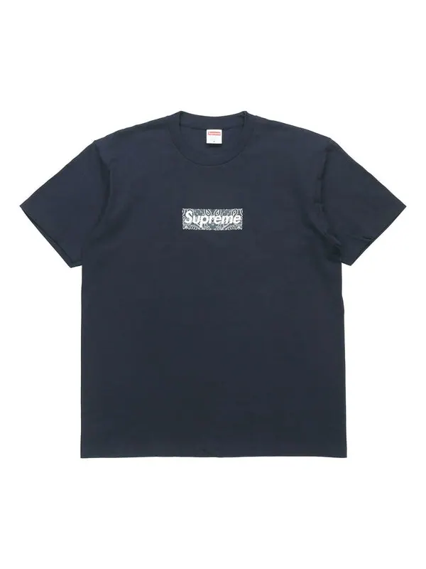 Футболка fw19 week 17 bandana box logo tee Supreme — изображение 1 из 2, темно-синий