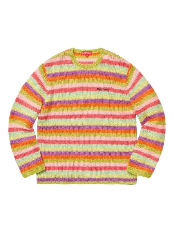 Свитер stripe mohair sweater 'acid green' Supreme — изображение 1 из 1, мульти