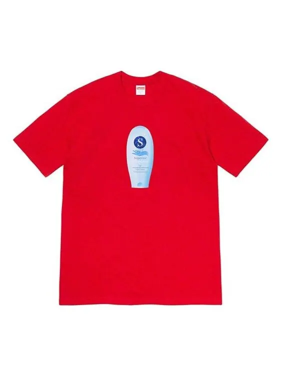 Футболка fw19 week 1 super cream tee short sleeve red Supreme — изображение 1 из 1, красный