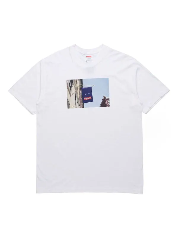 Футболка fw19 week 1 banner tee short sleeve white Supreme — изображение 1 из 2, белый