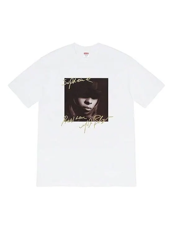Футболка fw19 week 1 mary j. blige round neck white Supreme — изображение 1 из 3, белый