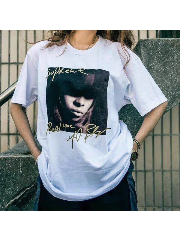 Футболка fw19 week 1 mary j. blige round neck white Supreme — изображение 3 из 3, белый