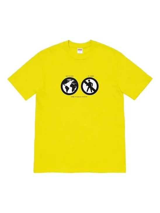 Футболка fw19 week 1 save the planet sulfer tee Supreme — изображение 1 из 1, желтый