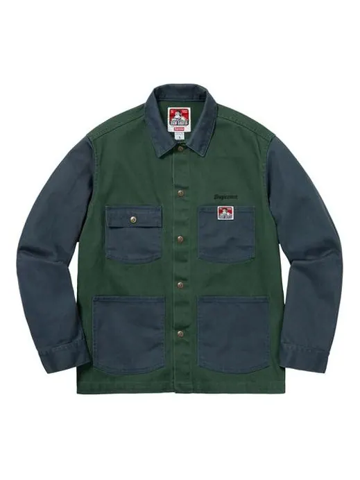 Куртка fw19 week 3 x ben davis chore coat 'blue green' Supreme — изображение 1 из 2, синий/зеленый