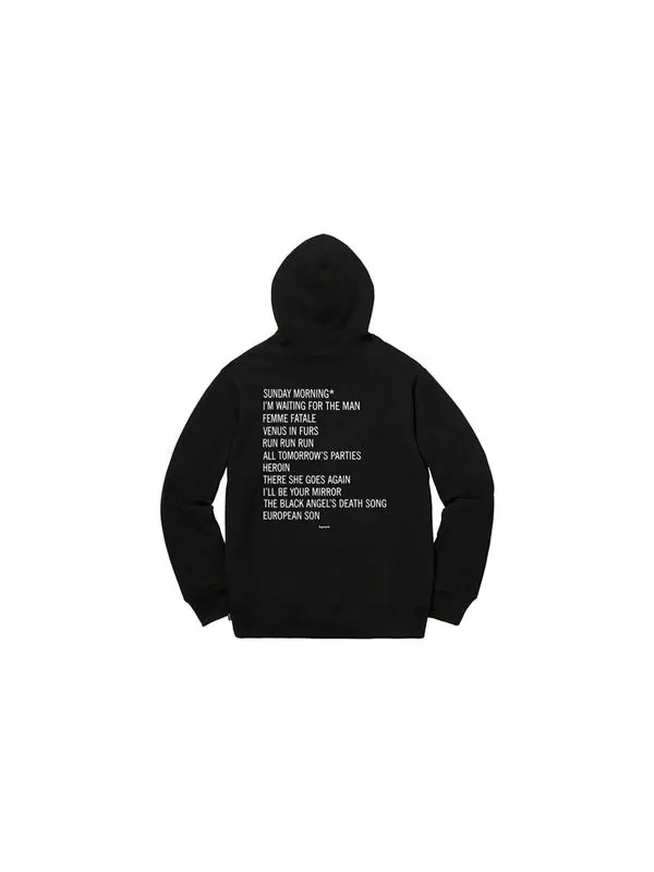 Толстовка the velvet underground hooded sweatshirt 'black' Supreme — изображение 2 из 2, черный