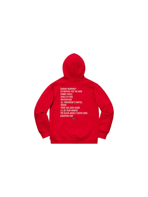 Толстовка fw19 week 4 x the velvet underground hooded sweatshirt Supreme — изображение 2 из 2, красный