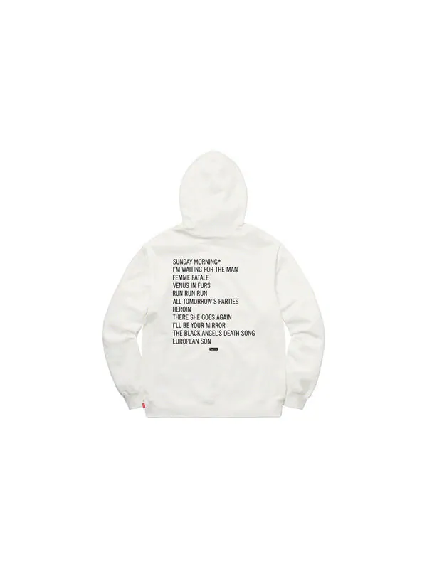 Толстовка fw19 week 4 x the velvet underground hooded sweatshirt Supreme — изображение 2 из 2, белый
