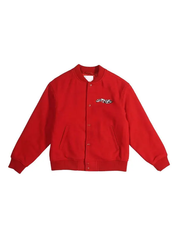Куртка delta logo varsity jacket 'red' Supreme — изображение 1 из 2, красный