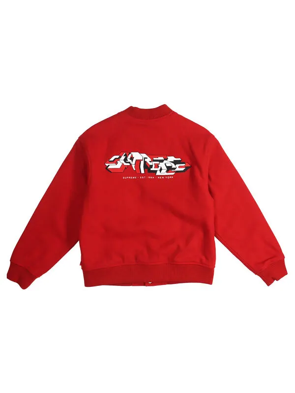 Куртка delta logo varsity jacket 'red' Supreme — изображение 2 из 2, красный