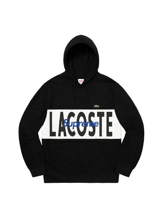 Толстовка fw19 week 5 x lacoste panel hooded sweatshirt Supreme — изображение 1 из 1, черный