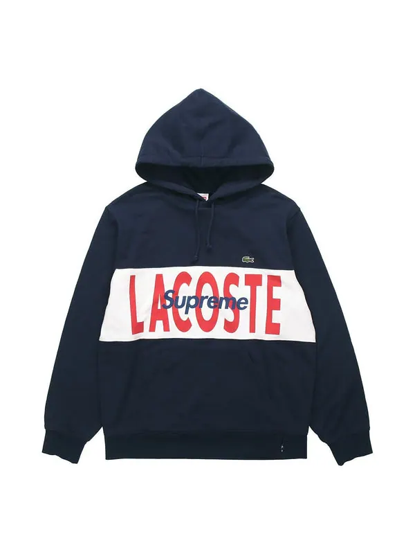 Толстовка lacoste logo panel hoodie 'navy' Supreme — изображение 1 из 2