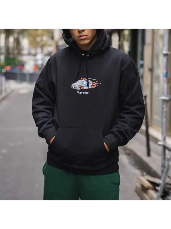 Толстовка fw19 week 5 cop car hooded sweatshirt Supreme — изображение 2 из 2, черный