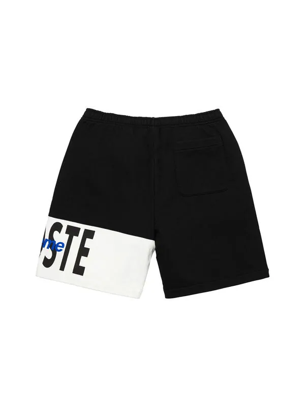 Шорты fw19 week 5 x lacoste logo panel sweatshort logo Supreme — изображение 2 из 2, черный