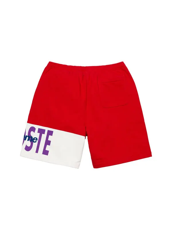 Шорты fw19 week 5 x lacoste logo panel sweatshort logo Supreme — изображение 2 из 2, красный