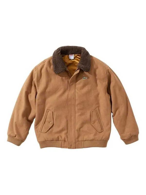 Куртка lacoste wool bomber jacket 'brown' Supreme — изображение 1 из 3, коричневый