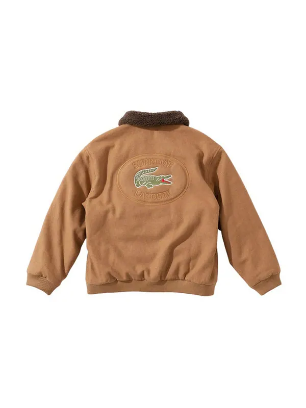 Куртка lacoste wool bomber jacket 'brown' Supreme — изображение 2 из 3, коричневый