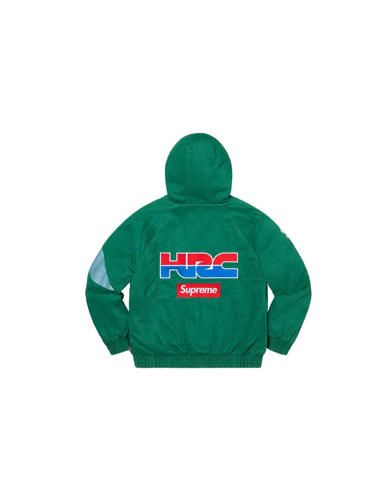Куртка Supreme x Honda Fox Racing Puffy Zip Up Jacket 'Green' — изображение 2 из 5, зеленый