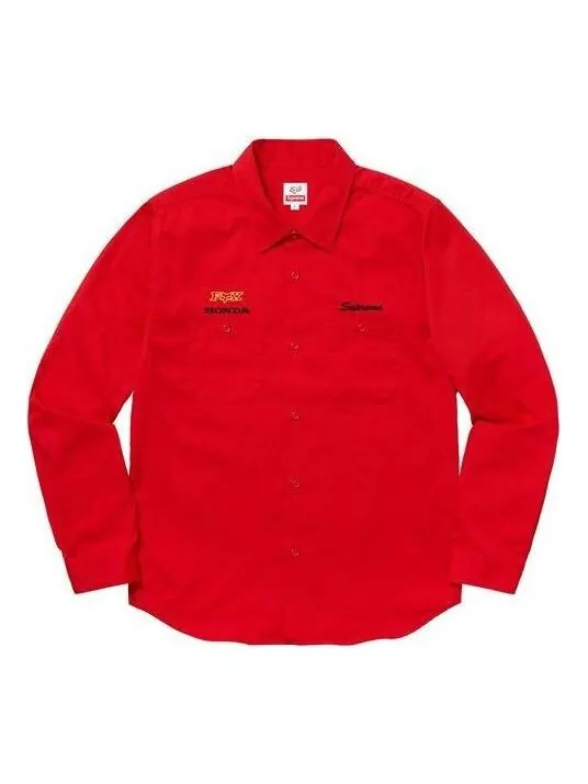 Рубашка x honda fox racing work shirt 'red' Supreme — изображение 1 из 2, красный
