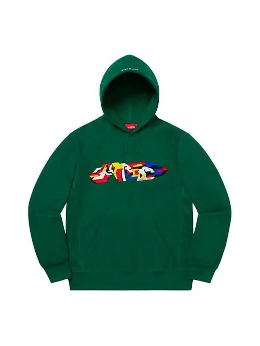 Толстовка fw19 week 7 delta logo hooded sweatshirt logo Supreme — изображение 1 из 1, зеленый