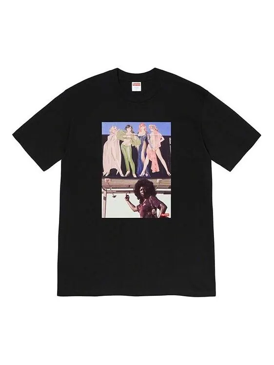 Футболка fw19 week 7 american picture tee usa photo printing short sleeve black Supreme — изображение 1 из 1, черный