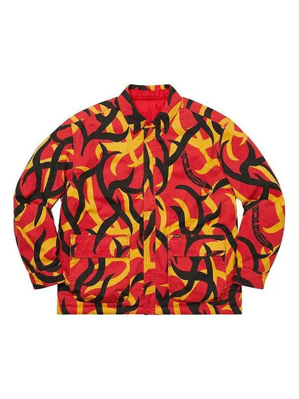 Куртка fw19 week 8 reversible puffy work jacket Supreme — изображение 1 из 4, красный