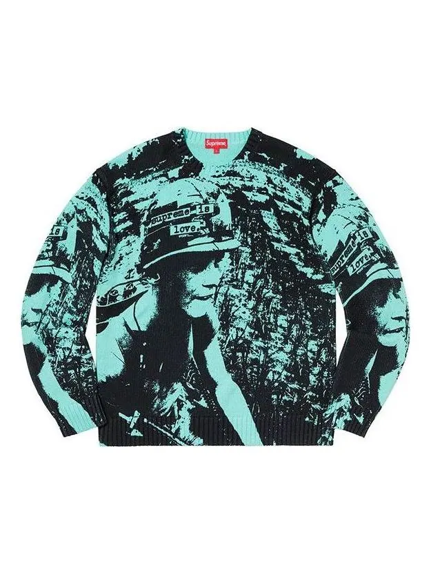 Свитер Supreme Supreme is Love Sweater 'Bright Teal' — изображение 1 из 2, бирюзовый