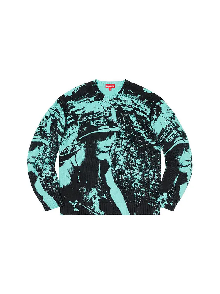 Свитер Supreme Supreme is Love Sweater 'Bright Teal' — изображение 2 из 2, бирюзовый