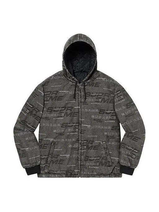 Куртка fw19 week 9 reversible dimensions logo denim work jacket 'black' Supreme — изображение 1 из 4, черный