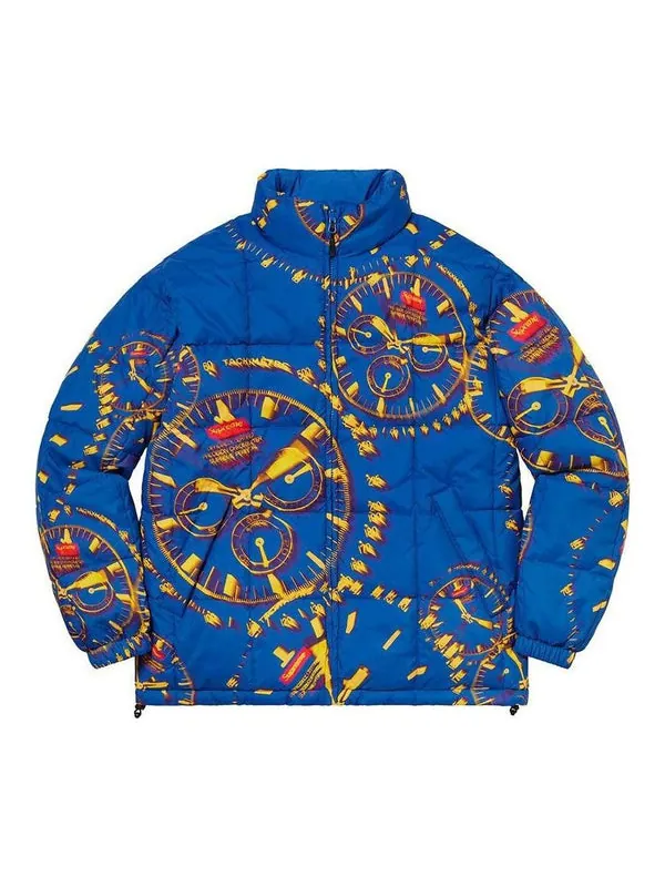 Куртка reversible puffy jacket 'blue gold' Supreme — изображение 1 из 2, синий/золотистый