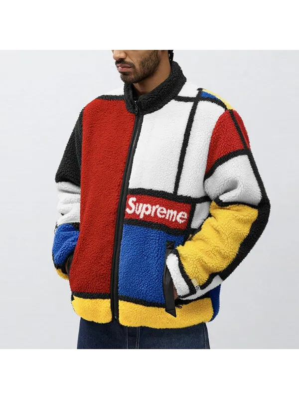 Куртка reversible colorblocked fleece jacket 'multi-color' Supreme — изображение 4 из 4, мульти