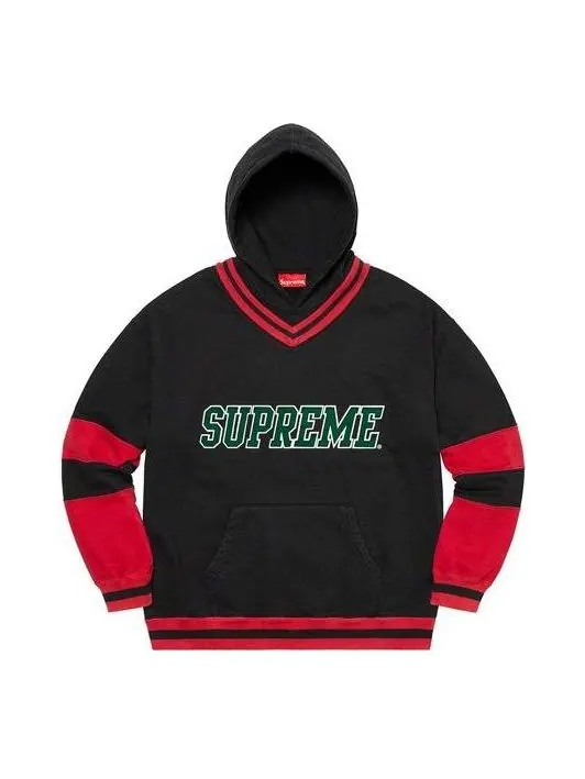 Толстовка hockey hooded sweatshirt 'black red green' Supreme — изображение 1 из 1, черный/красный/зеленый