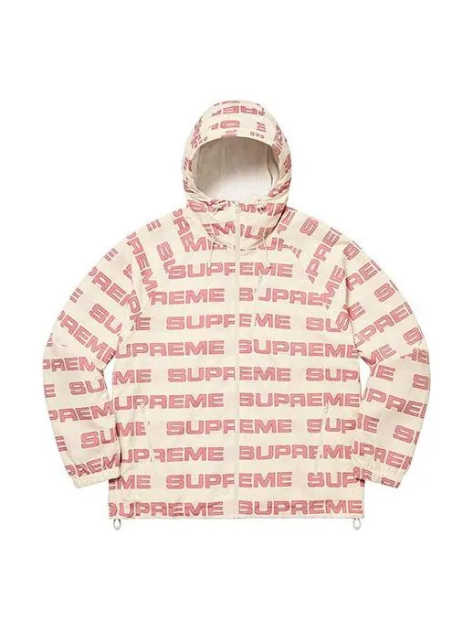 Куртка Supreme Logo Ripstop Hooded Track Jacket 'White Pink' — изображение 1 из 1, белый