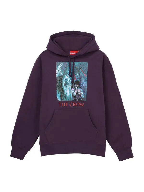 Толстовка x the crow hooded sweatshirt 'purple blue' Supreme — изображение 1 из 2, фиолетовый/синий