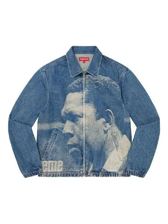 Куртка john coltrane a love denim harrington jacket 'teal white' Supreme — изображение 1 из 2, белый