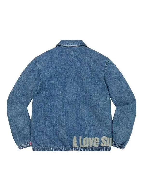 Куртка john coltrane a love denim harrington jacket 'teal white' Supreme — изображение 2 из 2, белый