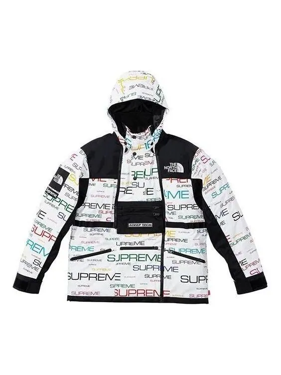 Куртка x the north face steep tech apogee jacket 'white black' Supreme — изображение 1 из 3, белый/черный