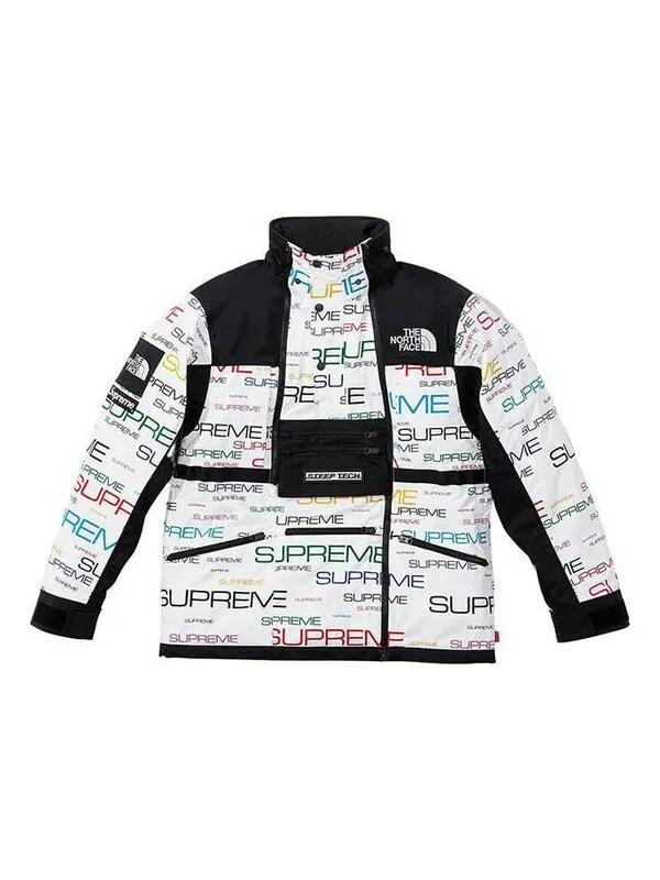 Куртка x the north face steep tech apogee jacket 'white black' Supreme — изображение 3 из 3, белый/черный