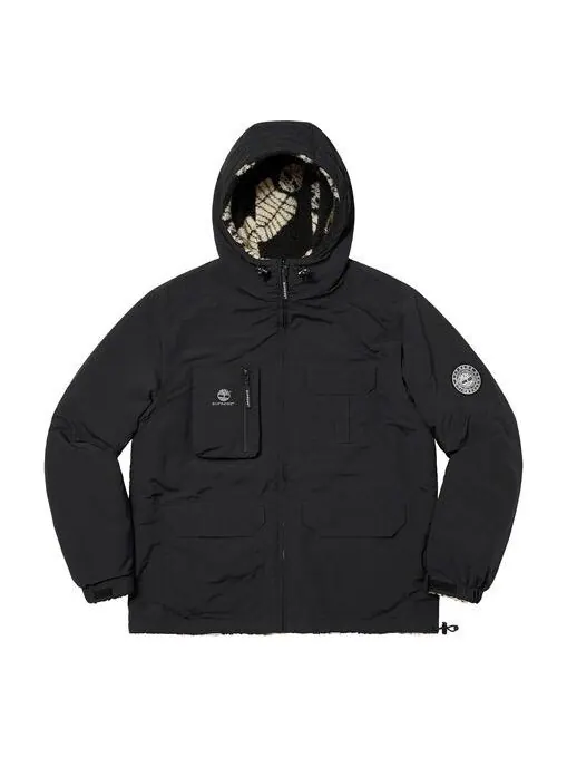 Куртка x timberland reversible ripstop jacket 'black white' Supreme — изображение 1 из 4, черный/белый